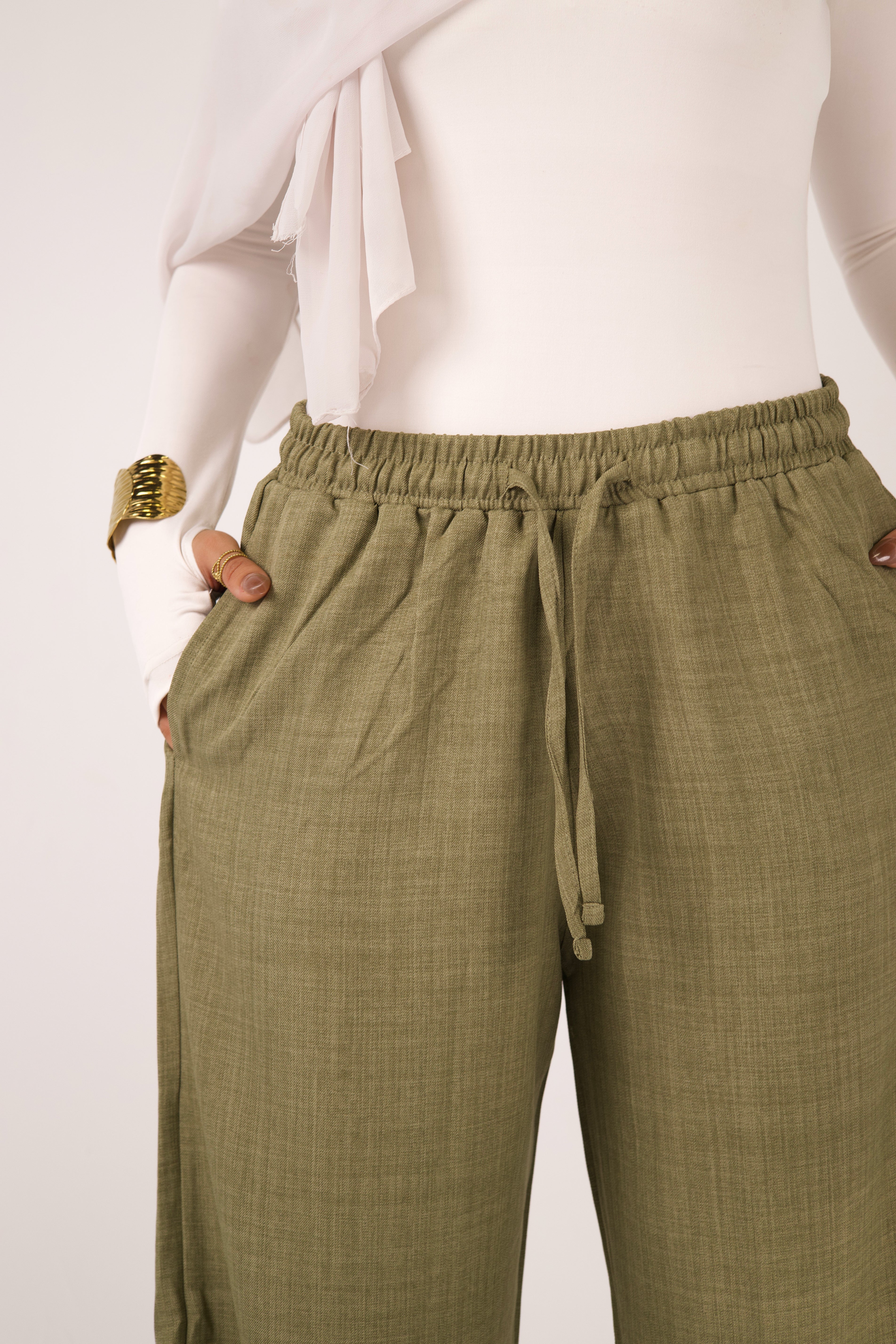 Olive Linen Pant