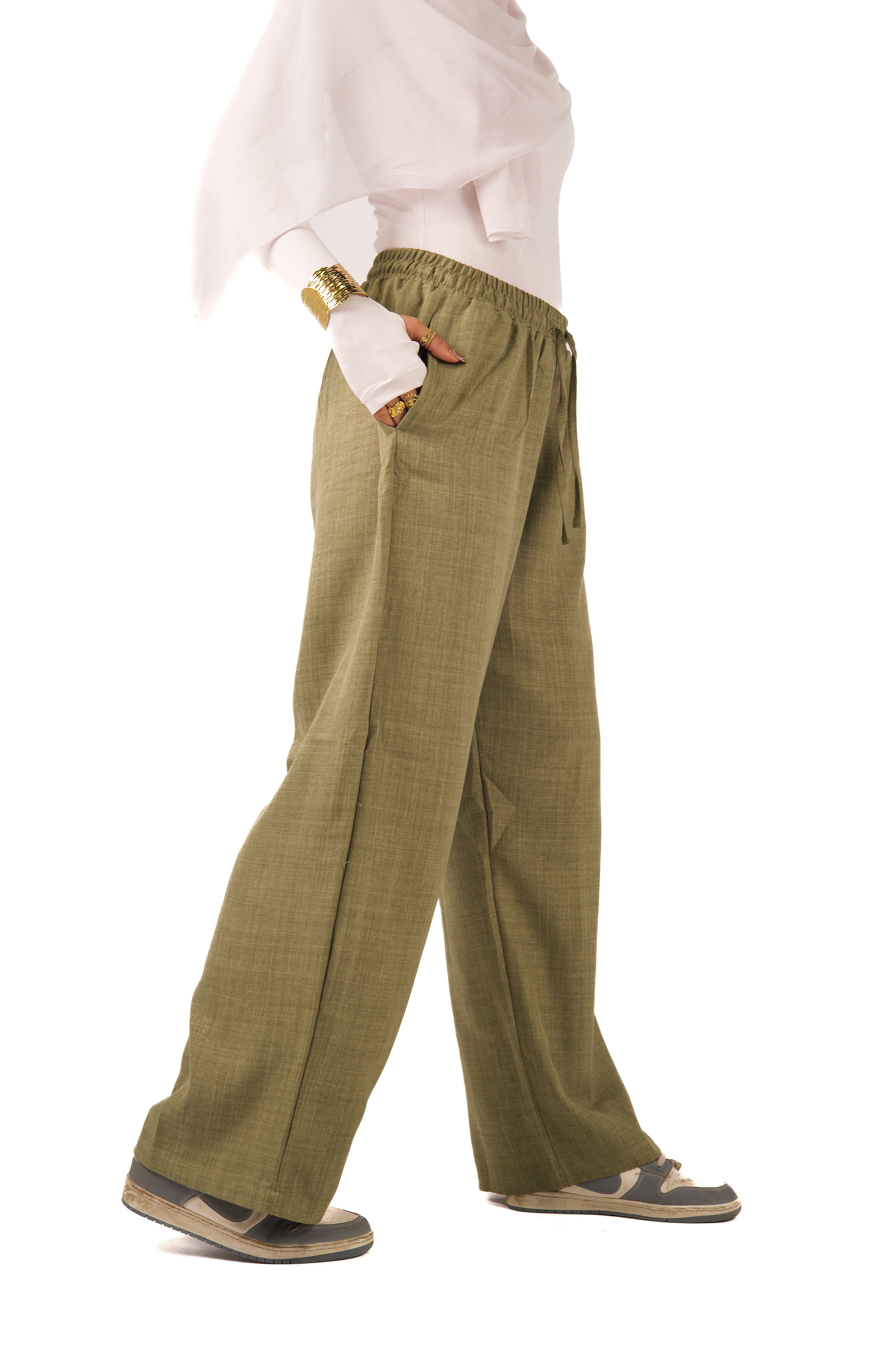 Olive Linen Pant