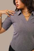Ribbed Velvet Top