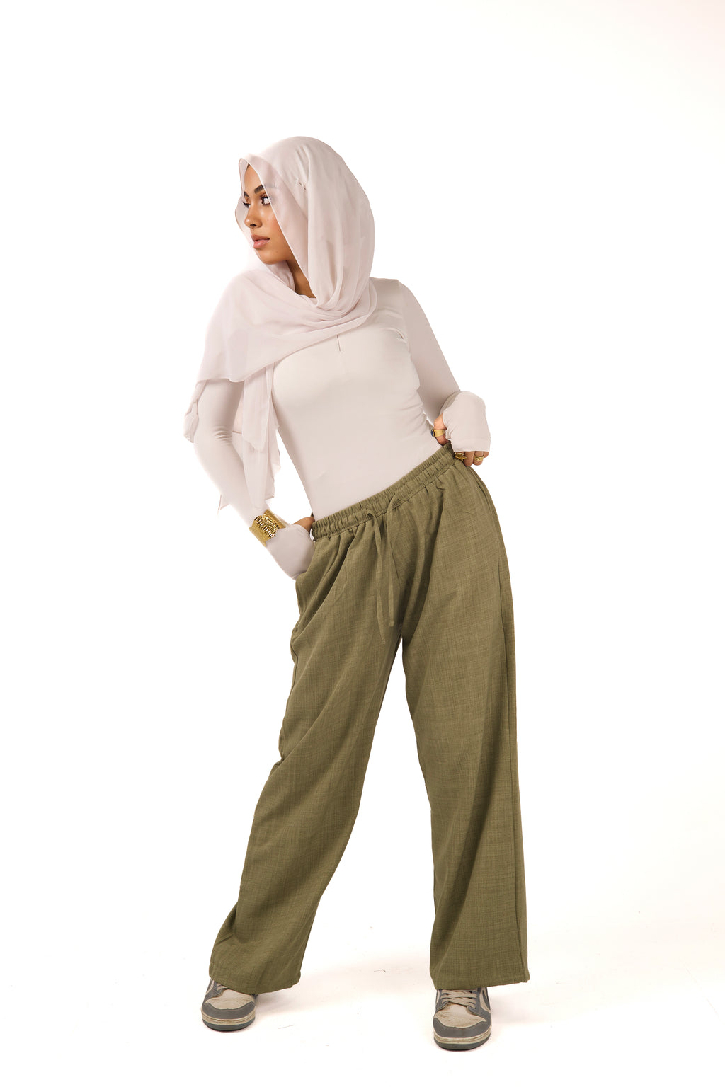 Olive Linen Pant