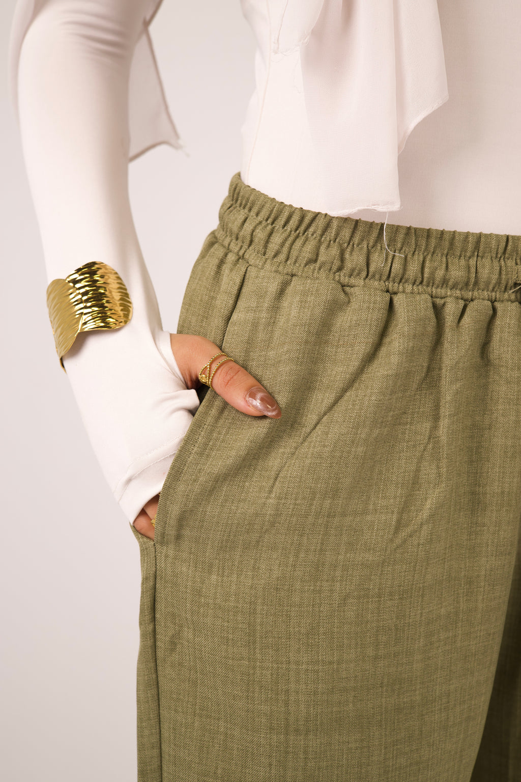 Olive Linen Pant