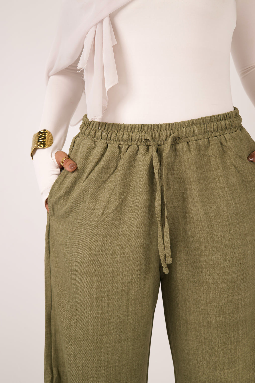 Olive Linen Pant