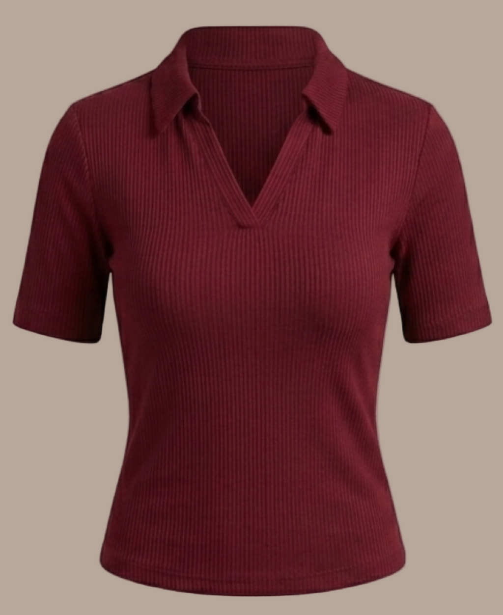 Ribbed Collar Top