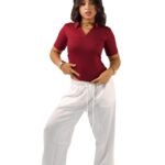 White linen pants