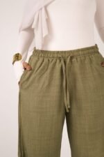 Olive linen pants