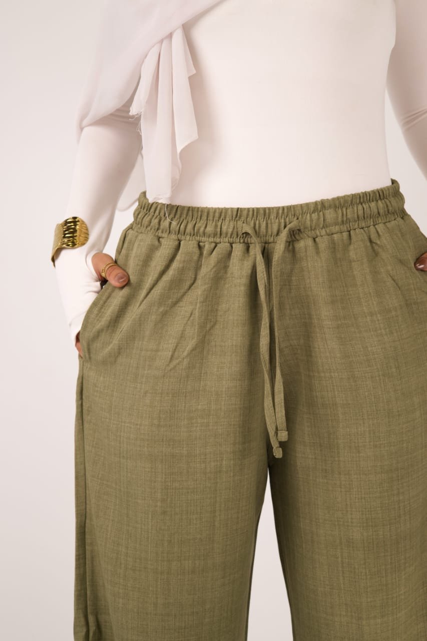 WhatsApp Image 2026-07-28 at 3.01.08 PM Olive linen pants - Image 1